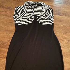 Plus dress 1X mixed -media- stretch